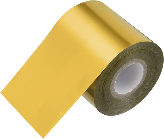 PATIKIL 2"x400Ft Hot Stamping Foil Paper, Heat Transfer Hot Stamping Paper Foil Roll for Leather DIY Logo Decor Craft Gift Package Scrapbook Card, Dark Gold