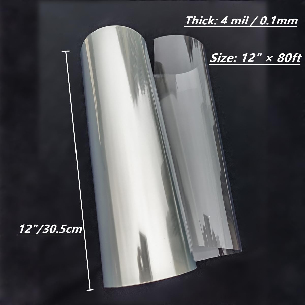 Transparency Mylar Stencils Sheet for Cutting Machines,12inchs x 80ft Rolls 4 mil Clear Blank Template Paper Material Acetate