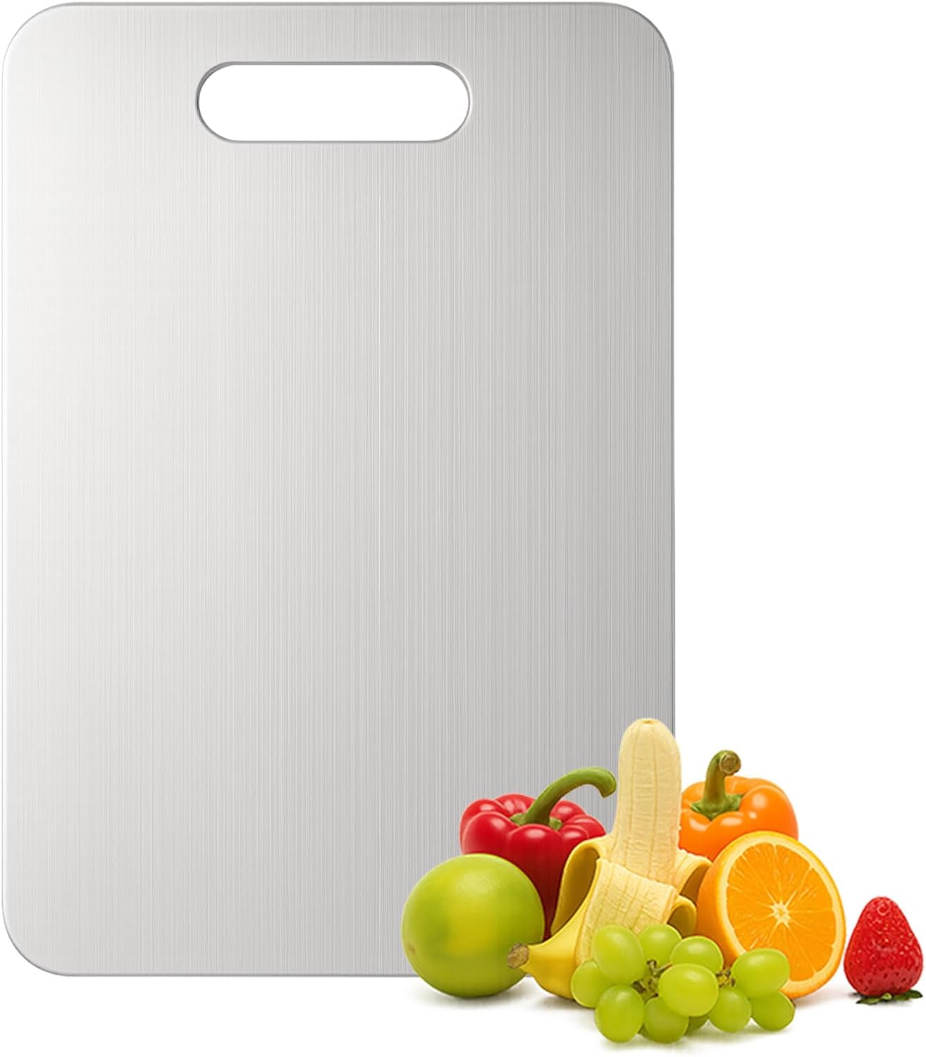 Titanium Cutting Board, 100% Pure Titanium Chopping Board for Kitchen, Hygiene & Durability Double Sided Cutting Board, Non toxic Chopping Board, Dishwasher Safe (15.7“ x 10.8”)