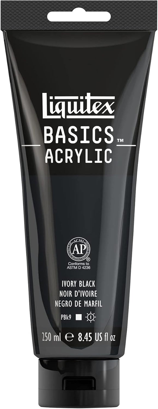 Liquitex BASICS Acrylic Paint, 250ml (8.5-oz) Tube, Ivory Black
