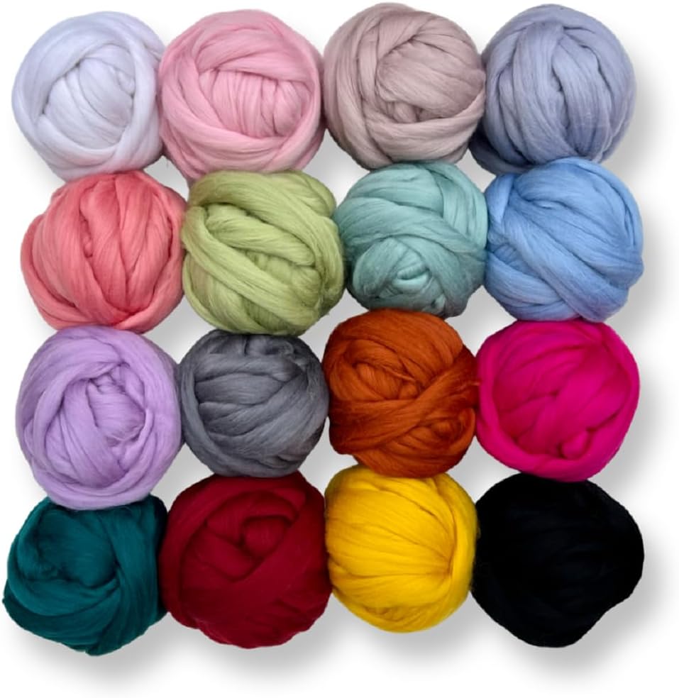 Revolution Fibers Dyed Corriedale Wool | 8.2 Ounces of Premium Combed Wool Top | 26 Micron, 100% Pure Corriedale Wool Roving, Ethically Sourced (Ruby Red)