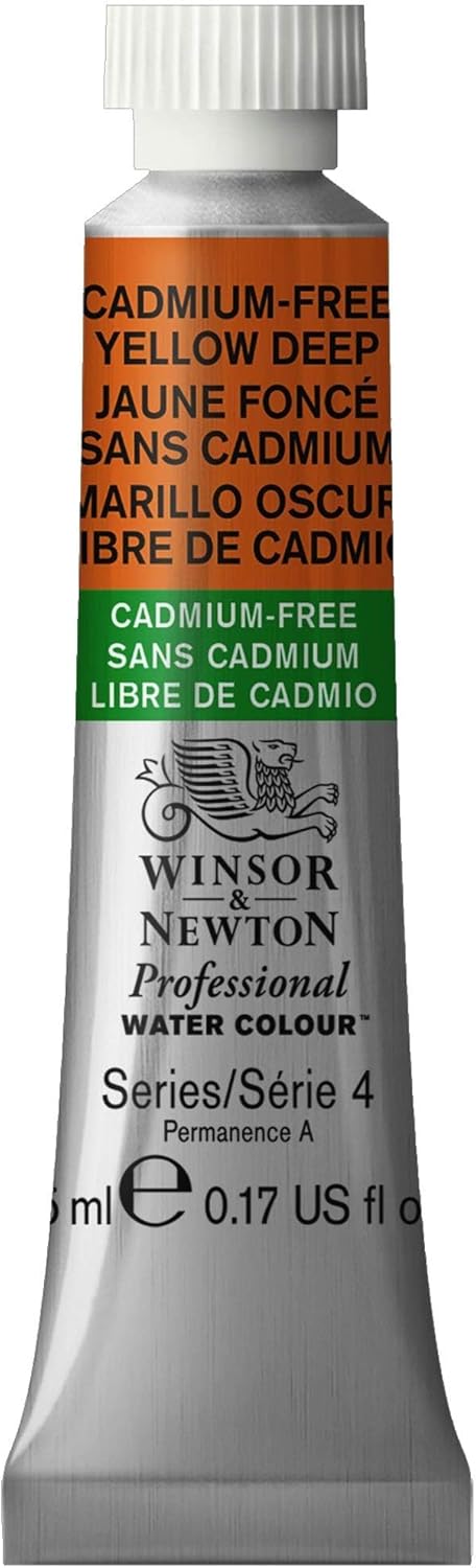 Winsor & Newton Professional Water Colour Paint, 0.17-oz Tube, Cadmium-Free Yellow Deep