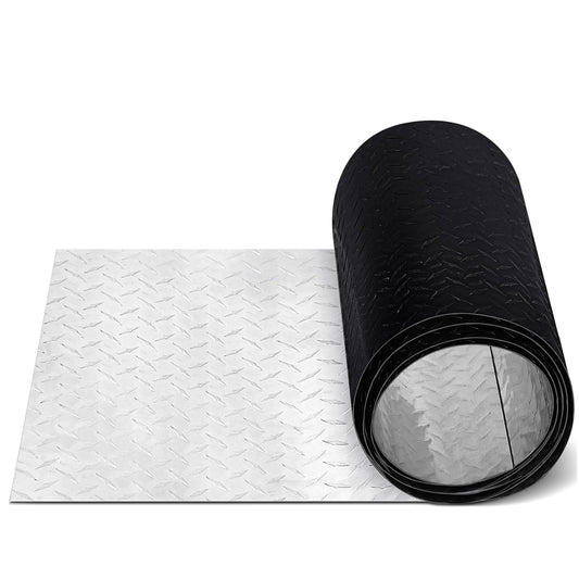1pcs Diamond Plate Sheet Metal Heavy Duty Tread Aluminum Sheet Diamond Tread Plate for Wall Covering, Cargo Trailer, RV and More (24'' X 120'' X 0.06'',Black)