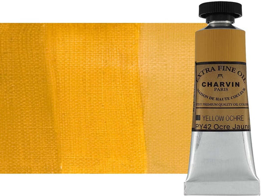 Charvin Extra Fine Oil Paint, Yellow Ochre 20 ml - Triple-Milled, Rich Texture, Poppy Oil-Based, Light-Fast, Handmade, Archival Quality