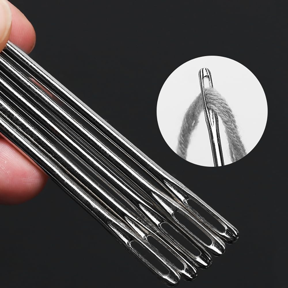 4" Professional Upholstery Needle 10cm length 3mm thickness, Big Eye Hand Sewing Needles for Stitching and Crafting Projects