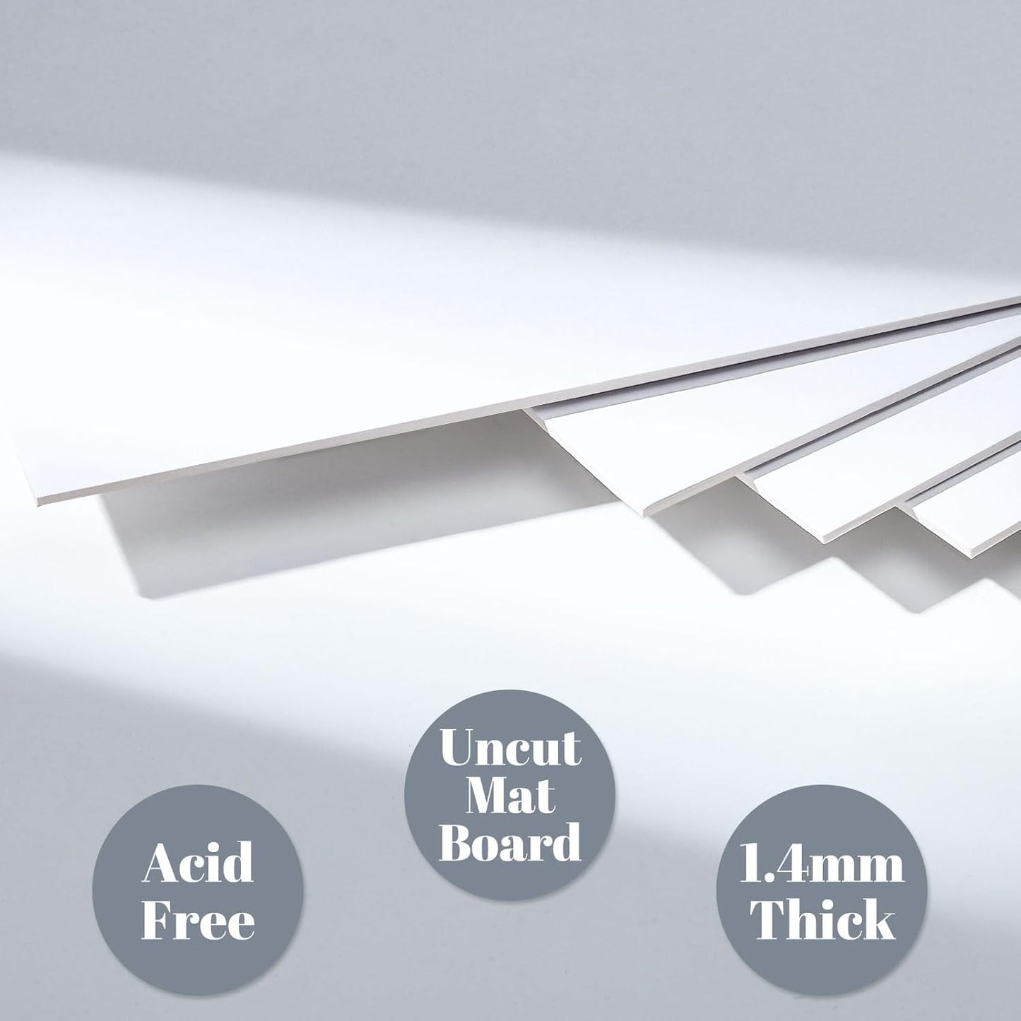 Prudiut 15 Pack 8x10 Backing Boards Only, Uncut White Mat Board Acid Free Mat Board for Photos, Prints, Artworks