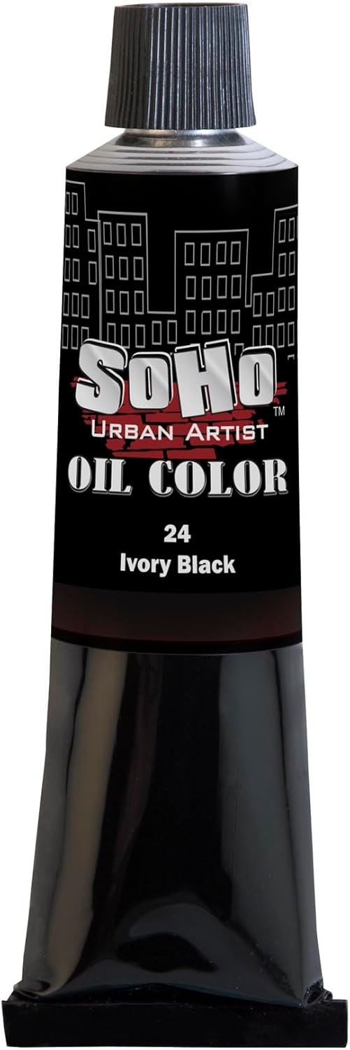 Soho Urban Artist Oil Paint - Ivory Black, 170 ml Tube - Best Valued Oil Colors for Painting, Excellent Pigment Load