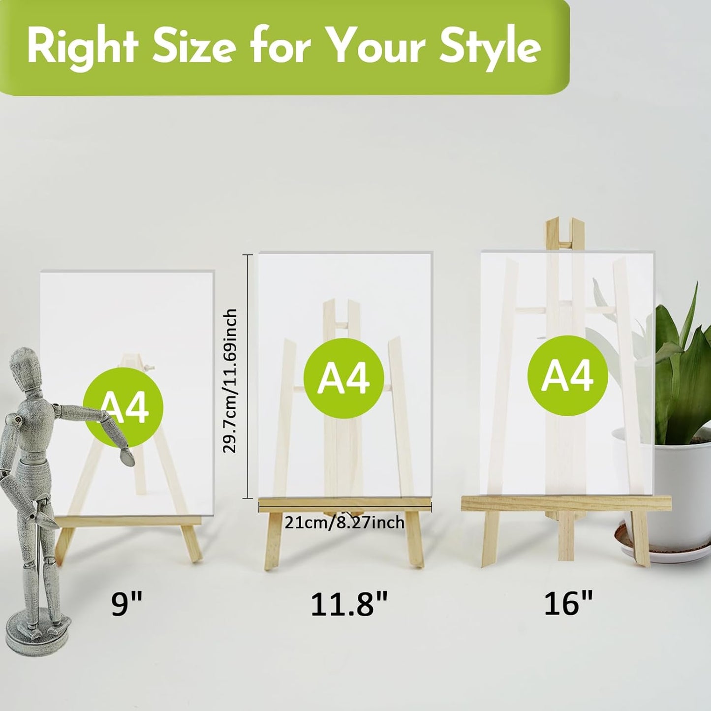 CONDA 6 Pack 11.8" Tabletop Easel, Portable A-Frame Tripod Tabletop Easel Set for Painting Party & Displaying Canvases, Photos, Display Tripod Holder Stand for Students Kids Beginners