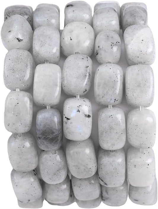 Natural Spectrolite Cuboid Stone Loose Semi Gemstone Beads for Jewelry Making 8mmx12mm 38cm/Strand