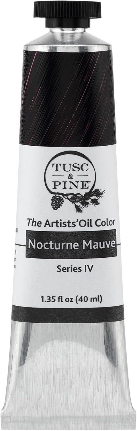 Tusc & Pine Artist Oil Paint - Nocturne Mauve, 40 ml, Non-Yellowing, Rich & Creamy Consistency, Maximum Pigment Load, Small Batch Milled Oil Paints Made in the USA for Professional Artists