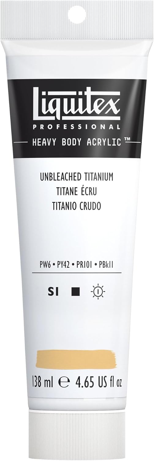 Liquitex Professional Heavy Body Acrylic Paint, 4.65-oz (138ml) Tube, Unbleached Titanium