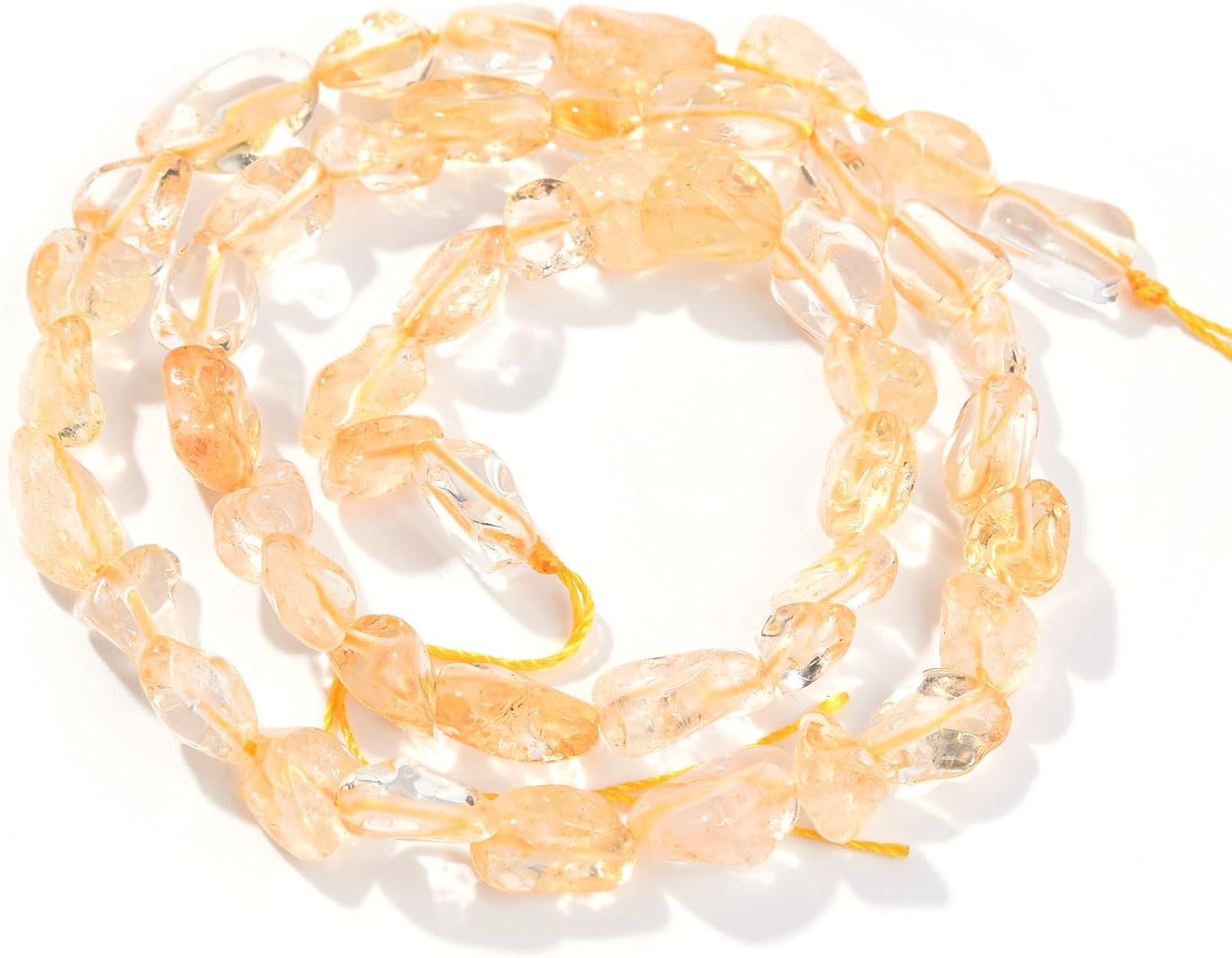 Citrine Pebble Nugget Oval Free Tumbled Stone 6-8mm Natural Gemstone Loose Beads Approx 15.5 inch for DIY Jewelry Making