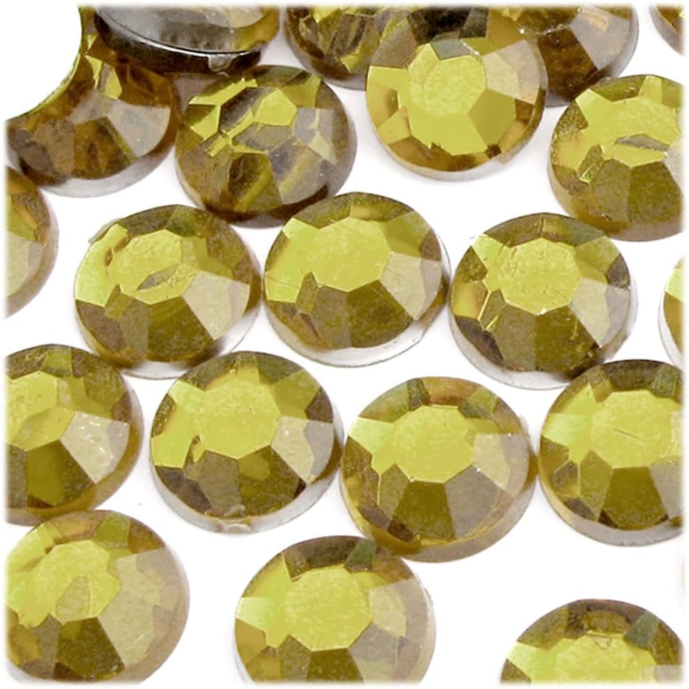 The Crafts Outlet 72pc Rhinestones Round 20mm - Peridot Light Green