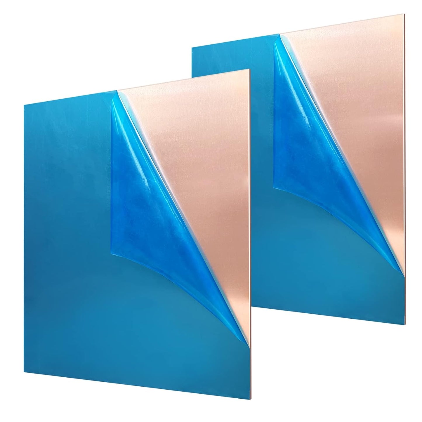 2 Pieces 99.9% Pure Copper Sheet, 6" x 6",18 Gauge(1mm) Thickness, Film Attached Copper Plate, Great for Jewelry, Crafts, modelers