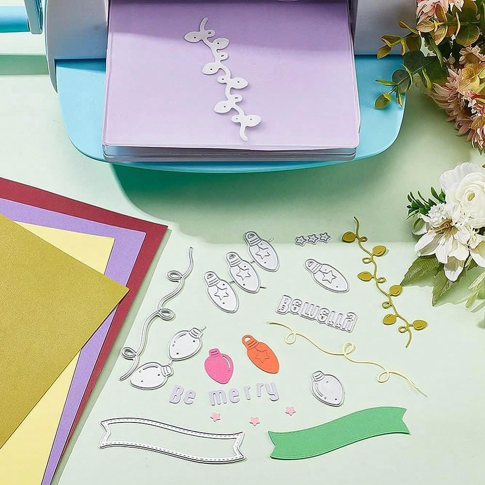 Festivals Metal Cutting Die for Scrapbooking, Christmas Cut Stencils for DIY Scrapbook Photo Album Decorative Paper Card, Card Making Supplies, Embossing (Light Bulb 4.7 x 4 in)