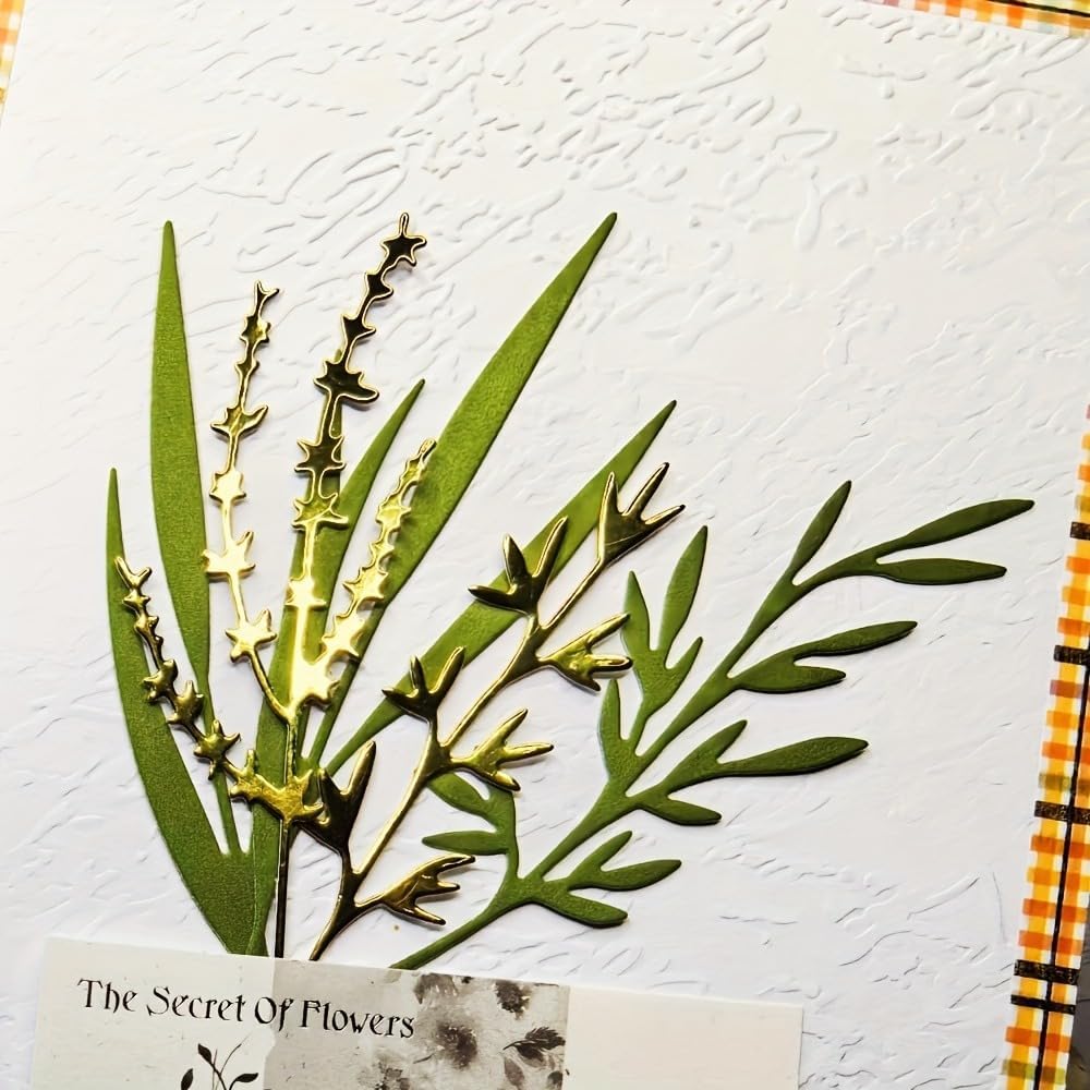 Lapoo Flowers Metal Cutting Die for Scrapbooking - Durable, Cut Stencils for DIY Scrapbook Photo Album Decorative Paper Card, Card Making Supplies, Embossing (Multiple Branches 5.1 x 4.4 in)