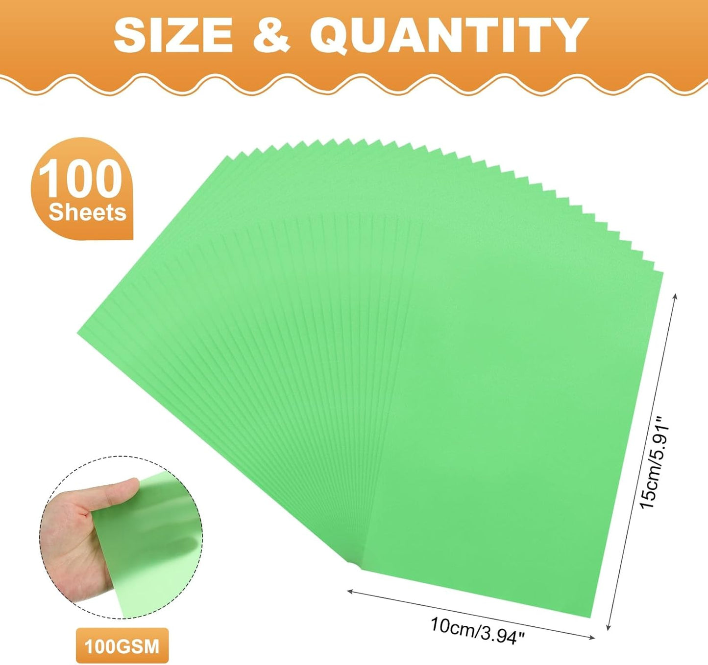 MECCANIXITY 100 Sheet Colored Vellum Paper 4" x 6", 100gsm Translucent Printable Vellum Sheets for Printing Wedding Invitations Inkjet Laser Printer, Green