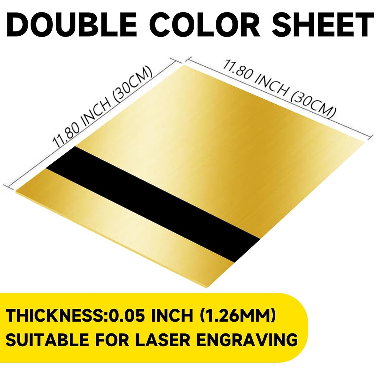 5PCS Laser Engraving Double Color ABS Plastic Sheet,Two-Tone Laserable Engraving Plastic Sheets for Name Badge,Office Label,Laser Artistic Product,Size 11.73" x 11.73",Brushed Combo