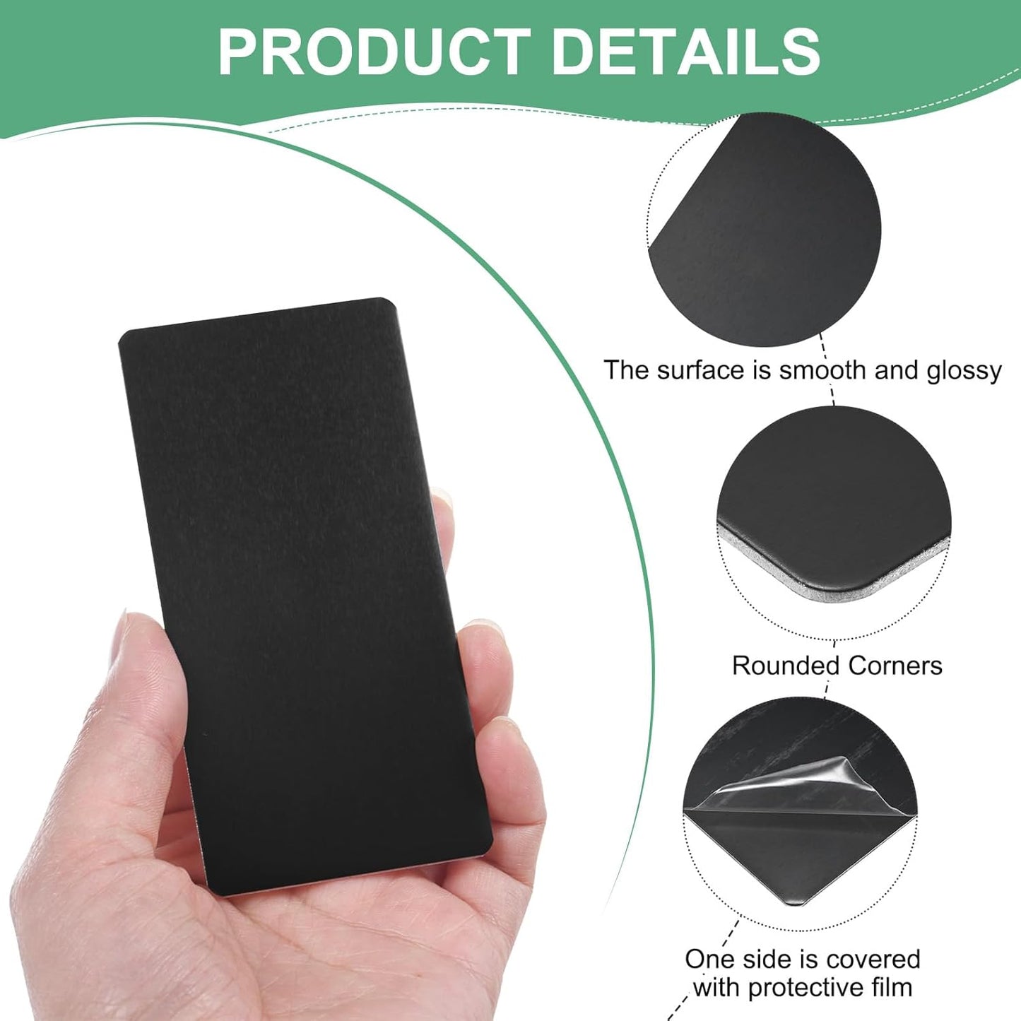 20-Pack Anodized Aluminium Laser Engraved Mount Metal Plate 4x2x0.04 Inch Engraver Blank Anodized Aluminum Sheets for DIY Laser Printing/Home/Office[Black]