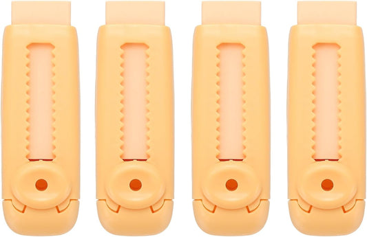 PATIKIL 4 Pack Erasers, Sliding Retractable Eraser Push Pull Cute Pencil Erasers Soft Large Easy to Clean with Plastic Sleeve for Sketching Drawing Artists Teacher Pencils, Orange