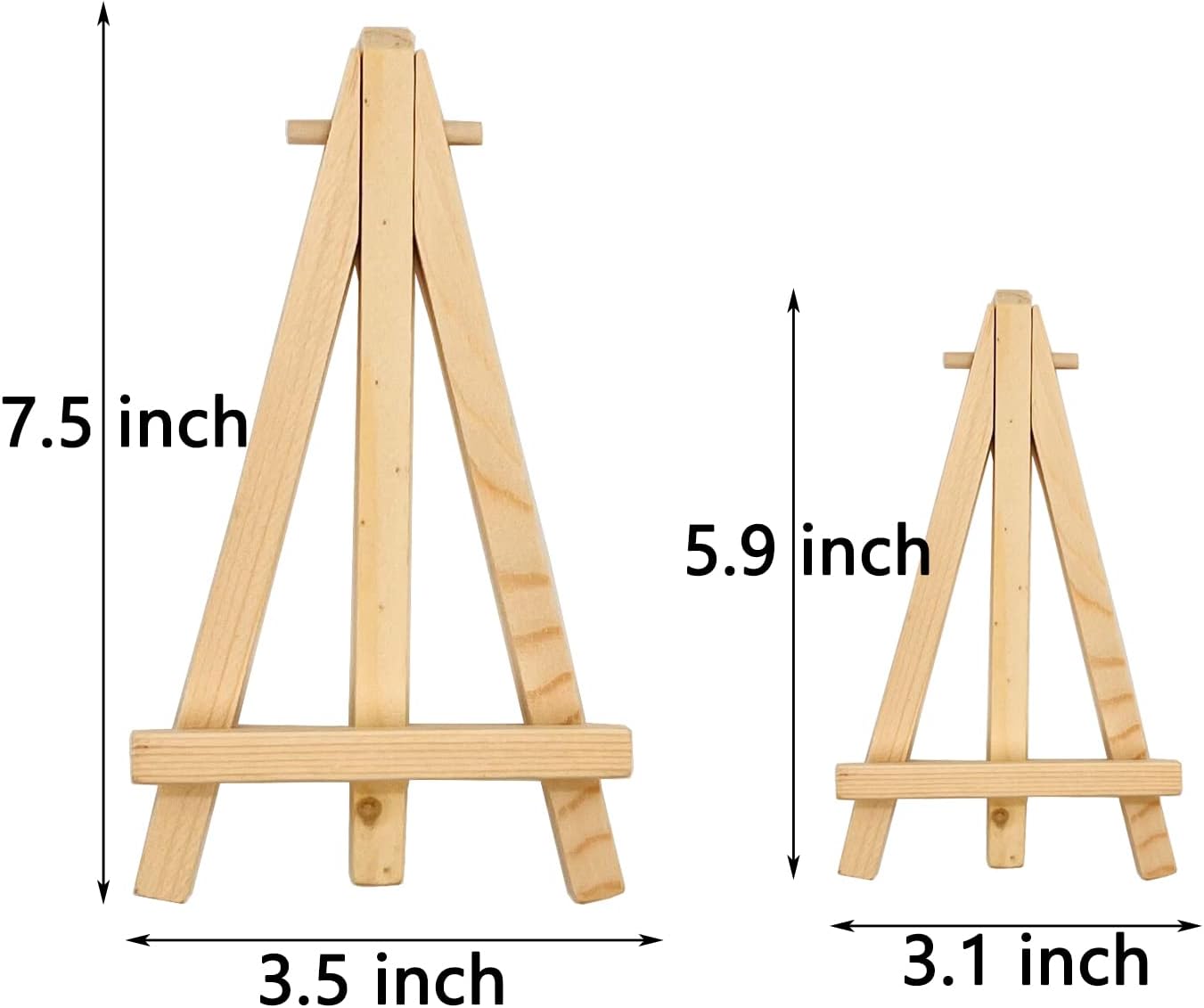 7.5 Inch Mini Wood Display Easel, 10 Pcs Tabletop Easels for Displaying Photos, Picthres