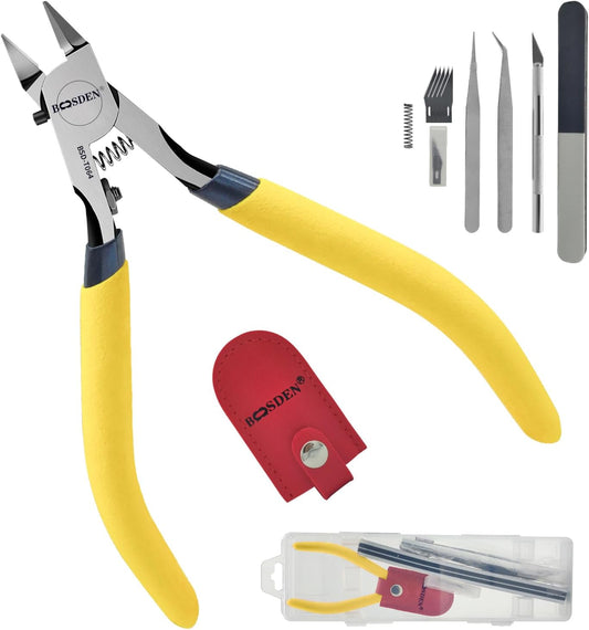 BOOSDEN Model Nippers 9pcs Set, Single Blade Nipper Model Tool Kit, Hobby Clippers for Gundam Gunpla, Thin & Sharp Model Snips, Sprue Cutters for Plastic Models Repairing Building and Fixing