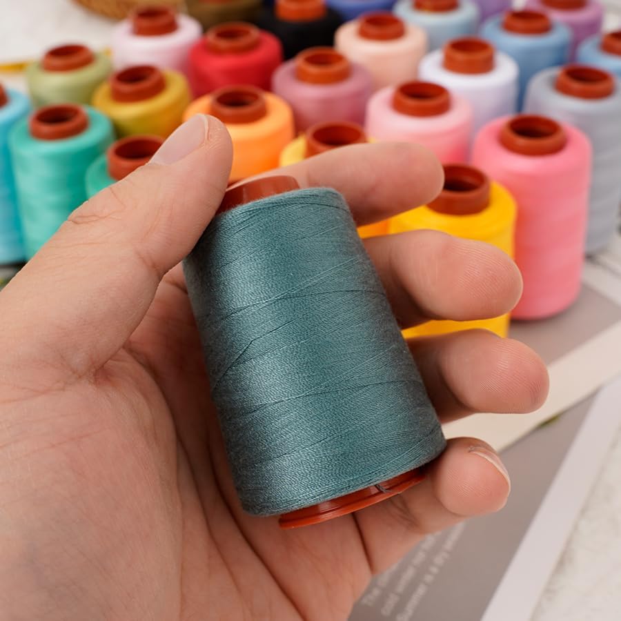 12PCS Sewing Thread Kit 30wt Spools,12 Colors,Assorted Colors Each 800 Yards of Polyester Threads for Sewing Hand and Machine,Stitching, Quilting, Serger (ZH-12PCSYMZBZQ)