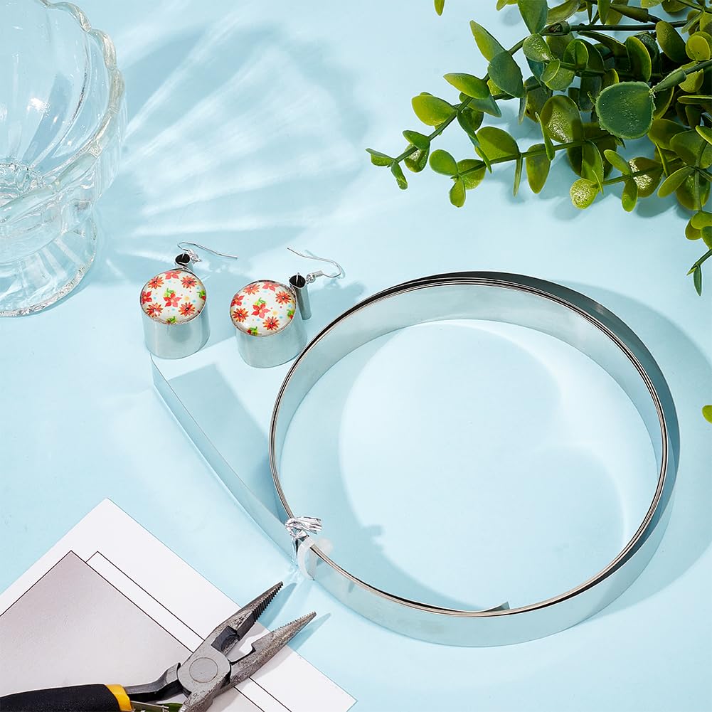 BENECREAT 9.84 Feet 32Gauge Flat Nickel Silver Wire, 18mm Wide Flat Bezel White Copper DIY Bezel Setting Wire for DIY Jewelry Craft Making Gem Wrapping