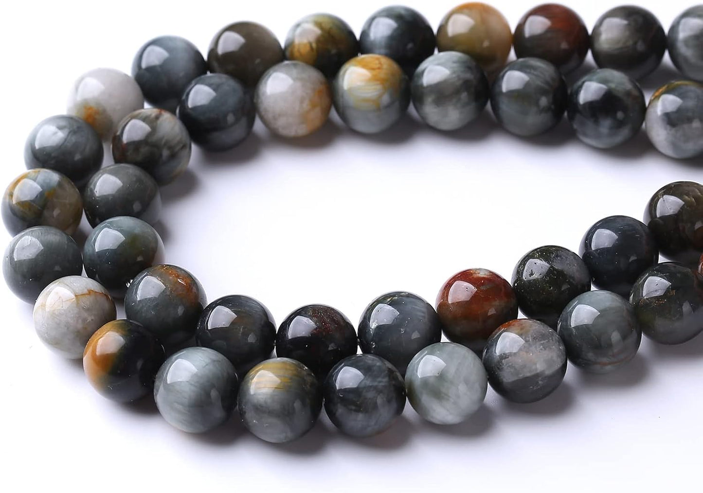 60PCS 6MM Hawk Eye Stone Beads Energy Healing Beads for DIY Jewelry Bracelet Necklace Making for Jewelry Making 15Inch