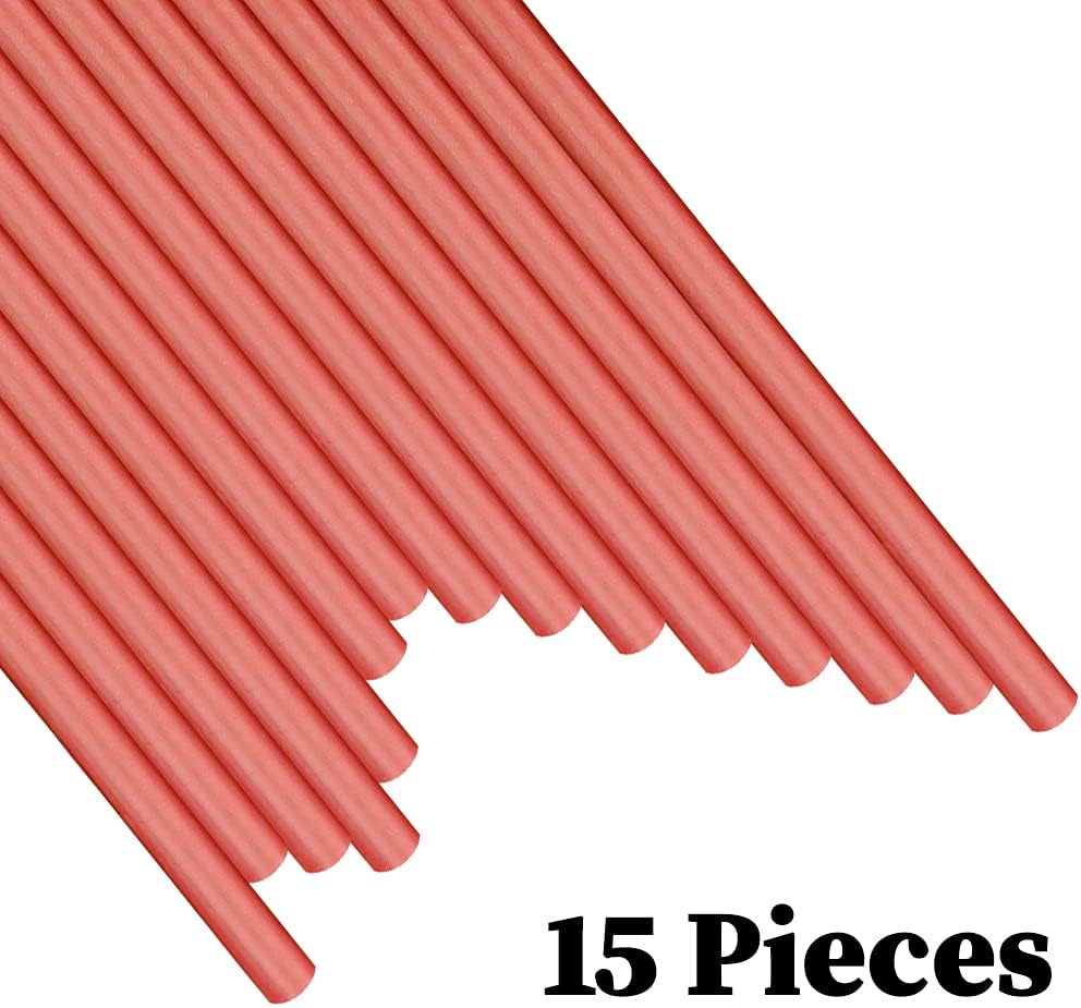 Wax Seal Sticks, Afobby 15 Pieces Glue Gun Sealing Wax Sticks for Wax Seal Stamp, Red Orange Wax Sealing Sticks for Wedding Invitations, Cards, Envelopes