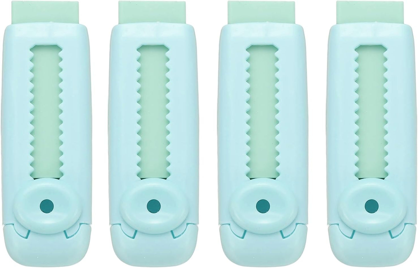 PATIKIL 4 Pack Erasers, Sliding Retractable Eraser Push Pull Cute Pencil Erasers Soft Large Easy to Clean with Plastic Sleeve for Sketching Drawing Artists Teacher Pencils, Green