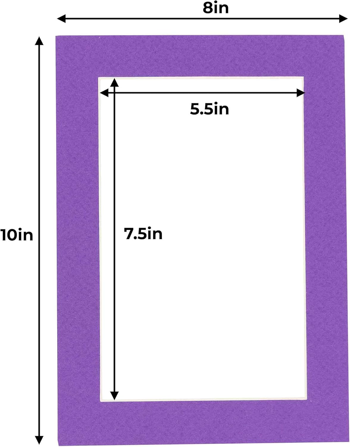 6x8 Mat for 8x10 Frame - Precut Mat Board Acid-Free Purple 6x8 Photo Matte Made to Fit a 8x10 Picture Frame, Premium Matboard for Family Photos, Show Kits, Art, Picture Framing, Pack of 1 Mat