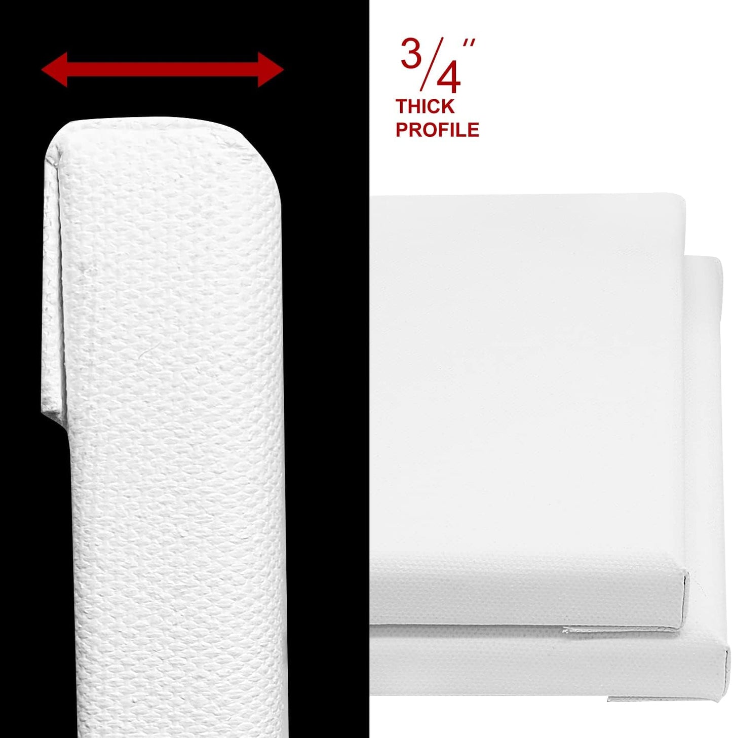 PHOENIX Professional Stretched Canvas for Painting - 16x20 Inch/4 Pack 3/4 Inch Profile, 100% Cotton 12 Oz. Heavy Duty Gesso Triple Primed White Blank Artist Canvases for Oil & Acrylic Paints