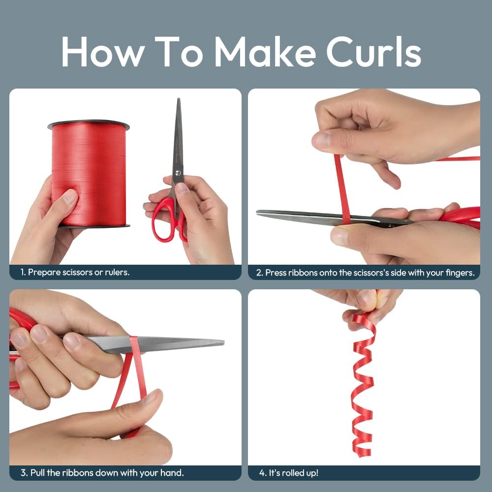 KMER LIFE Premium White Curling Ribbon, 1/5" Wide x 500 Yards Christmas Curling Ribbons for Gift Wrapping, Party Decoration, Balloon String, Ribbons for Florist Flower (1 Roll)