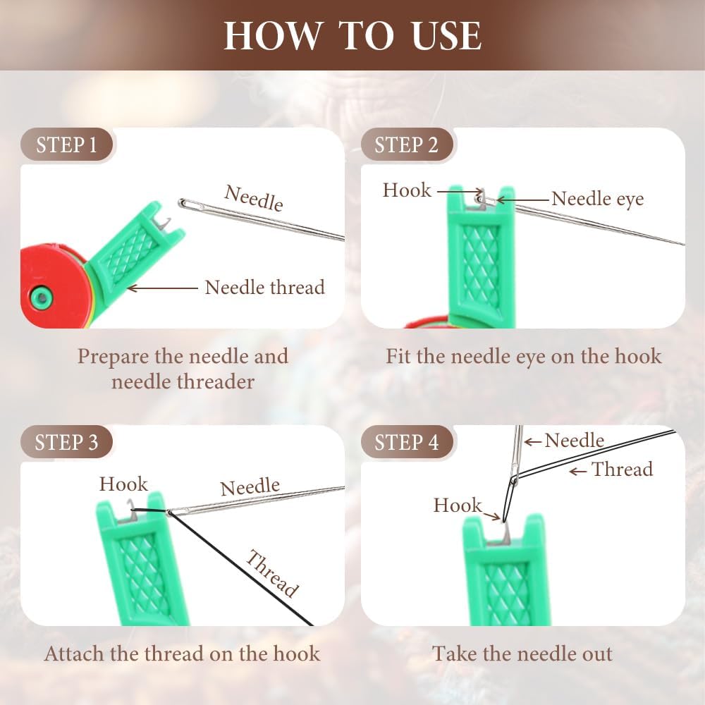 Automatic Needle Threader,2024 New Plastic Needle Threaders,Used to Quickly Thread The Thread Into The Needle Hole, Suitable for The Elderly and Those Who Like to Do Needlework(Random Color) (1 PCS)