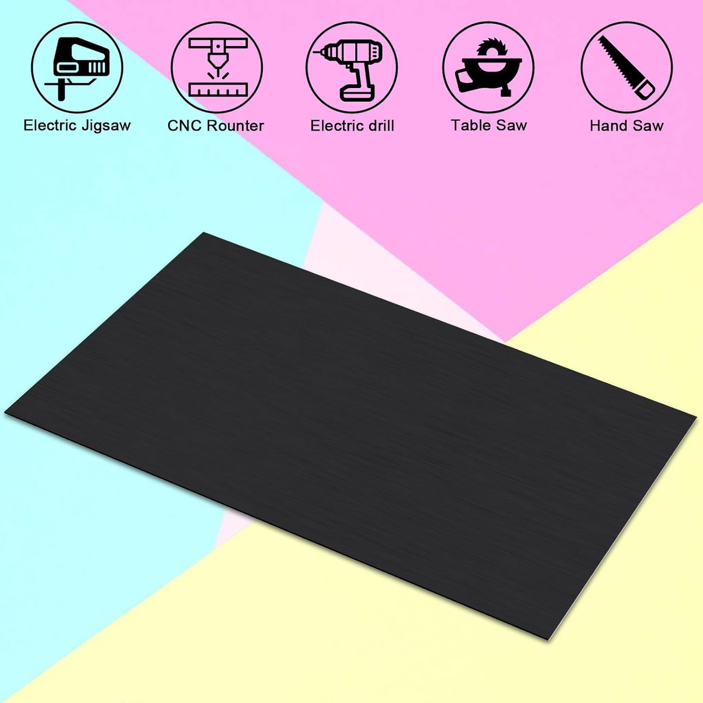Anodized Aluminum Sheet Metal 8 x 12 x 1/32 Inch Black Plates for Laser Engraving 20GA(0.80MM) Thin Decorative Metal Sheets for Crafting