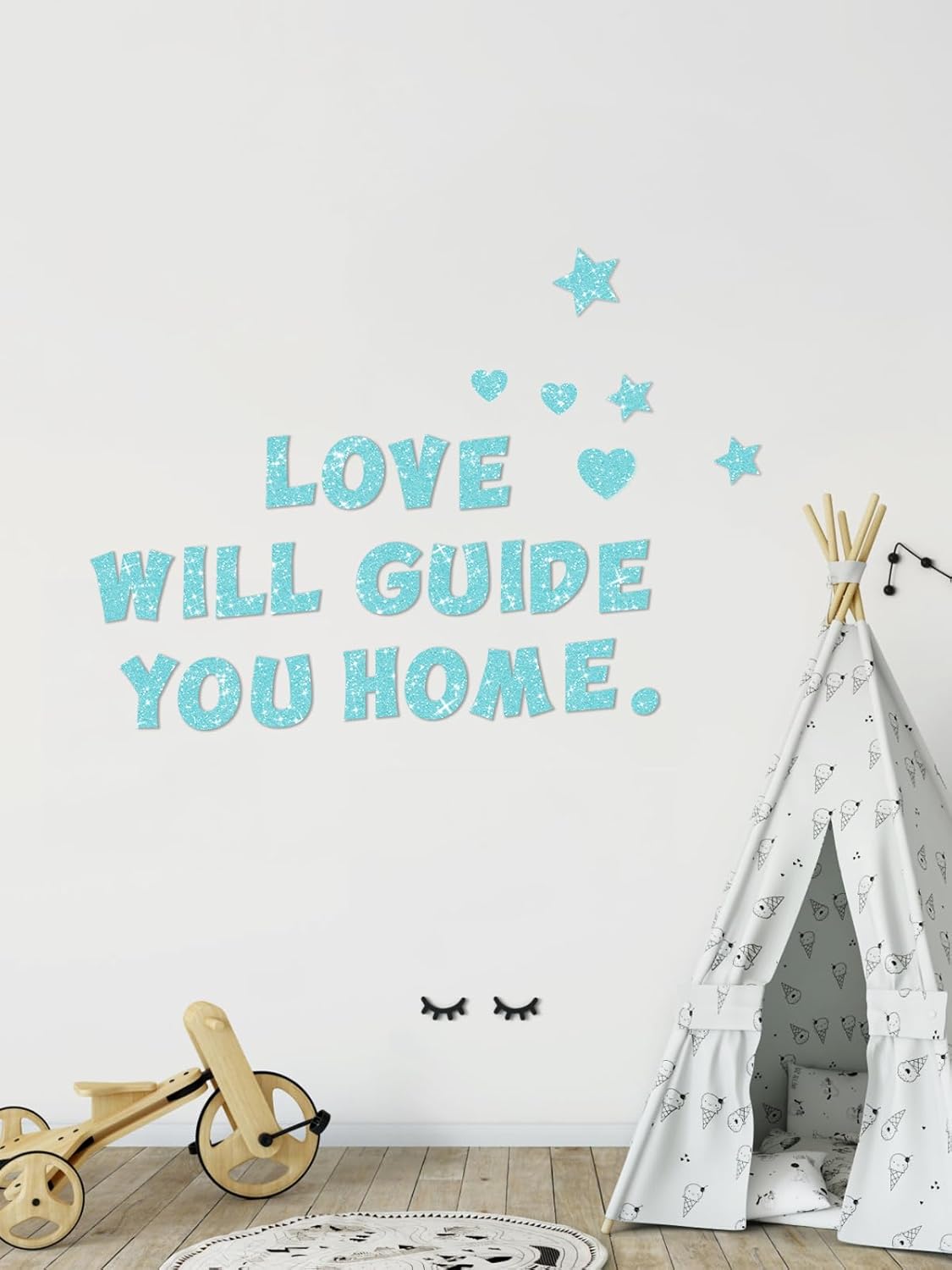 237 Pcs Glitter Bulletin Board Letters, Numbers and Punctuation, Poster Board Letters Alphabet Cut Out Cardboard Letters Accessories for Classroom Display Decorating Supplies 4inch (Light Blue)