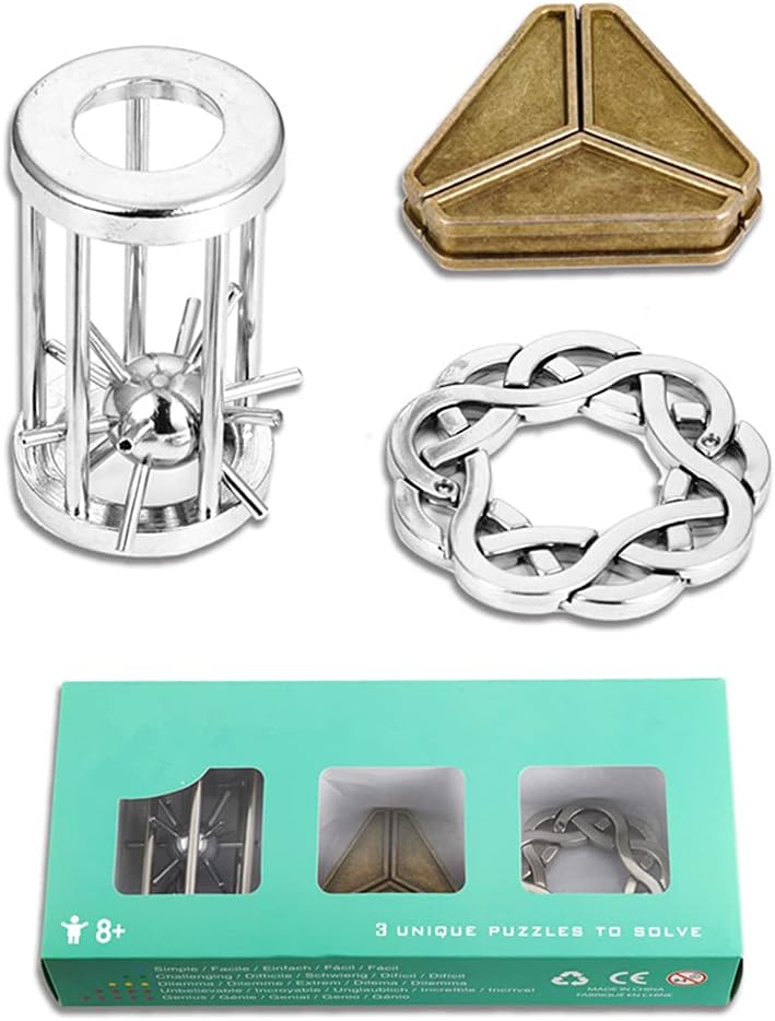 Brain Teaser Puzzle for Adults Puzzles Metal Hole Lock Adult Educational Toy Jigsaw IQ Puzzle (Green)