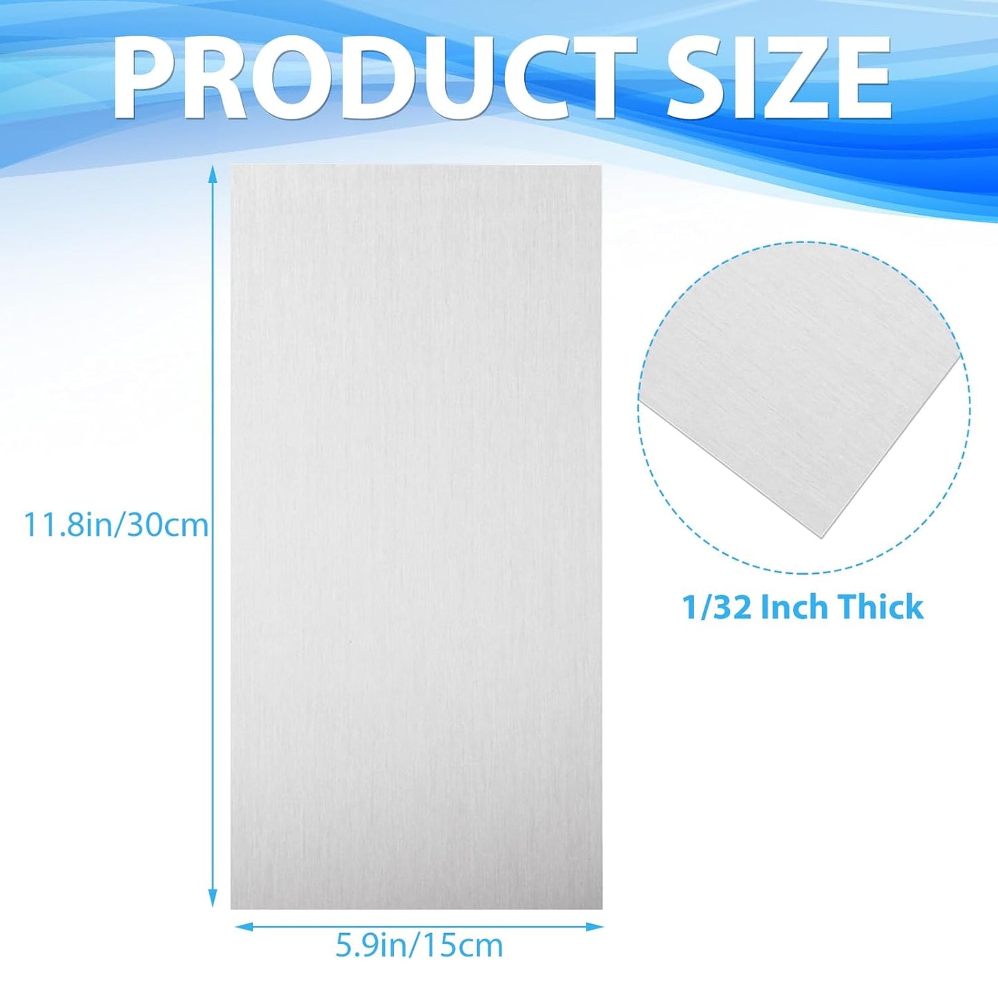 8 Pack 6061 T651 Aluminum Sheet Metal 6 x 12 x 1/32 Inch (0.8mm) Aluminum Plate Covered with Protective Film, 1MM Heat Treatable Rectangle Aluminumm Metal Plate Engraving Blanks for Crafting