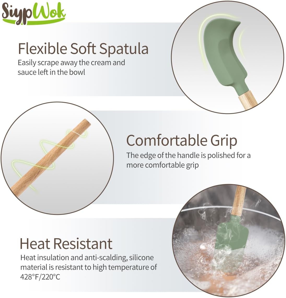 Silicone Spatula Set, Food Grade Rubber Spatula-4 Piece Nonstick Rubber Spatulas, Spoonula, Jar Scraper for Cooking, Baking, Mixing, Frosting - Heat Resistant Up to 600°F (Spatulas-Colorful)