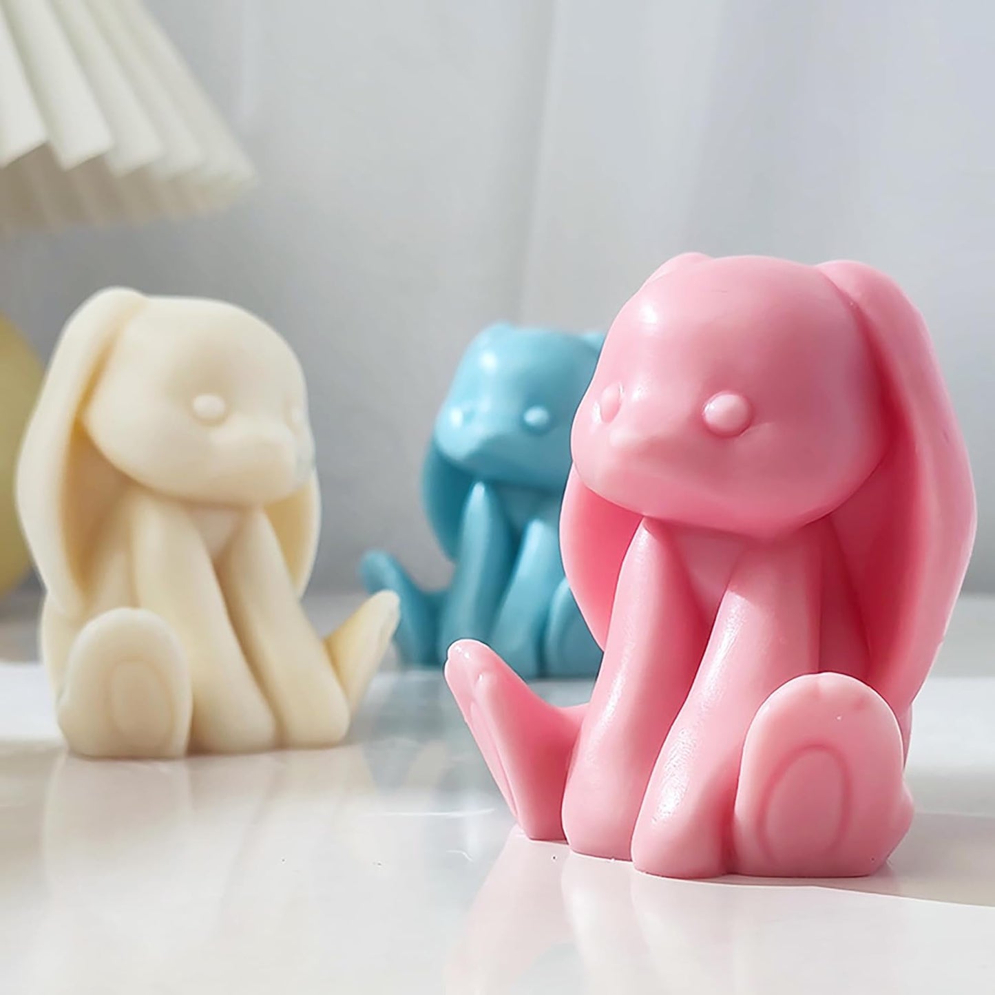 Rabbit Molds Large Ear Rabbit Candle Resin Mold - Resin Casting Silicone Molds for Home Decor & Candle Making Wave Spiral Mold