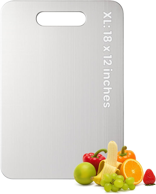 Titanium Cutting Board, 100% Pure Titanium Chopping Board for Kitchen, Hygiene & Durability Double Sided Cutting Board, Non toxic Chopping Board, Dishwasher Safe (18" x 12")