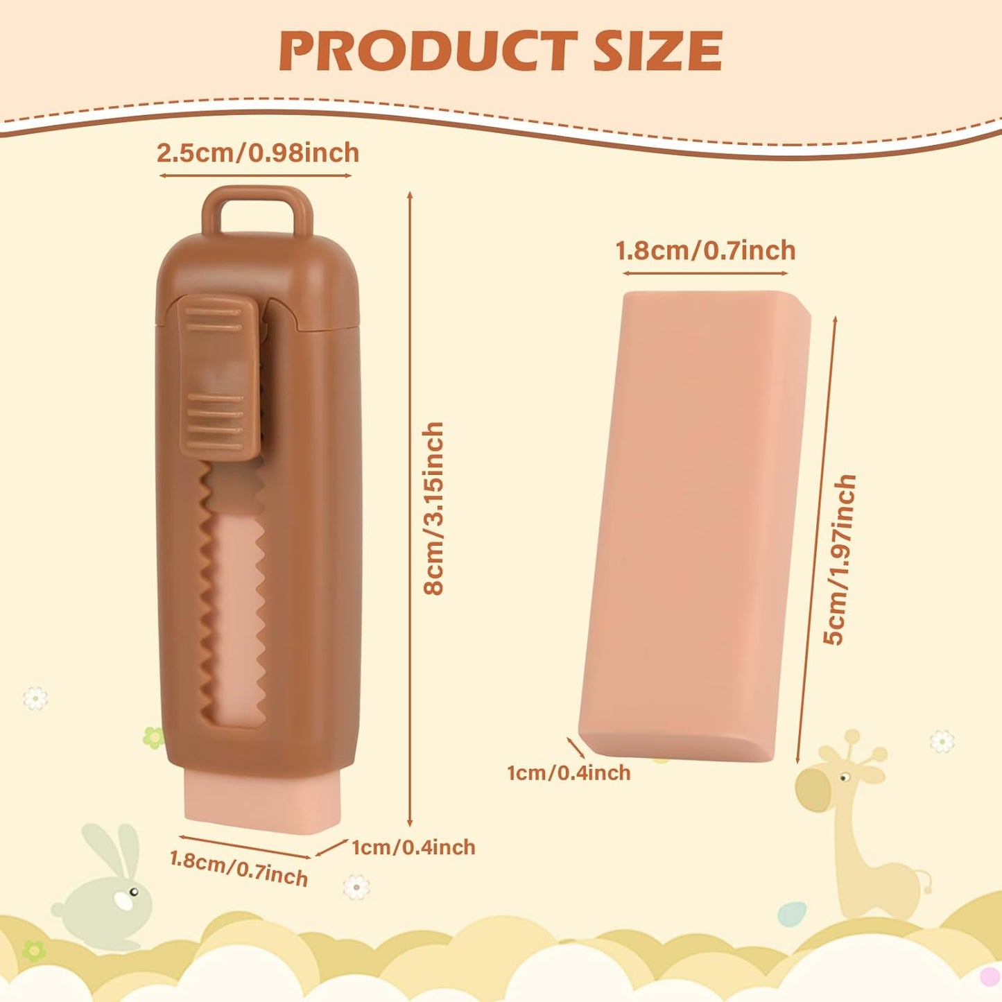 24 Pcs Cute Retractable Eraser for Pencils Cute School Supplies Kawaii Erasers for Kids Fun Cartoon Erasers Back to School Supplies Kid Party Favors Gift (Style 2)