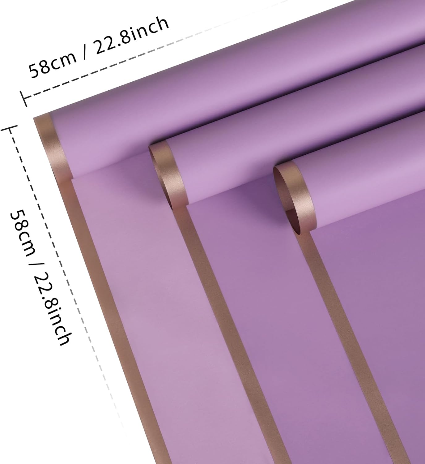 FUHITIM 20 Sheets Flower Wrapping Paper - Waterproof Floral Bouquet Packaging Paper for DIY Crafts，Florist Supplies Packaging Paper for Wedding Birthday Gift (Light Purple)