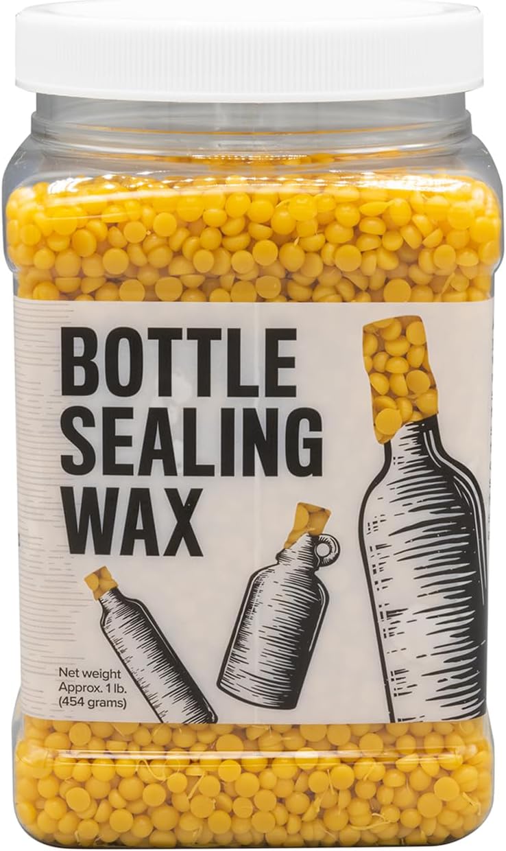 Blended Waxes, Inc. Bottle Sealing Wax, Pastille Wax Seal Beads For Wine, Beer, and Liquor Bottle Sealing, Seals Between 25-30 Bottles, 1 lb, Mustard