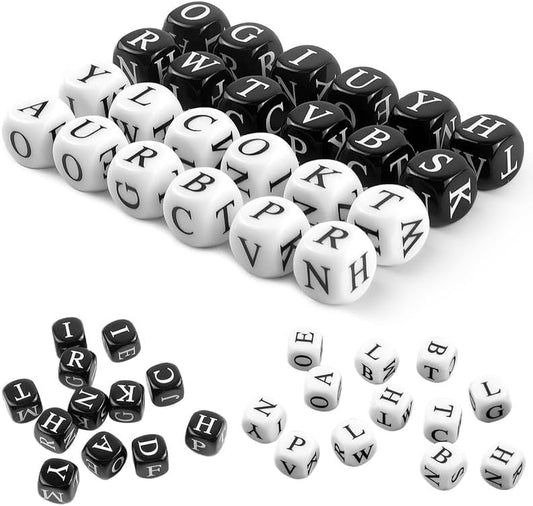 24 Pcs Dice Set, The Crossword Solitaire Game, 6 Sided Dice Crossword Creative Game, Two-Player Parent-Child Interactive Family English Letter Dice Games for Adults