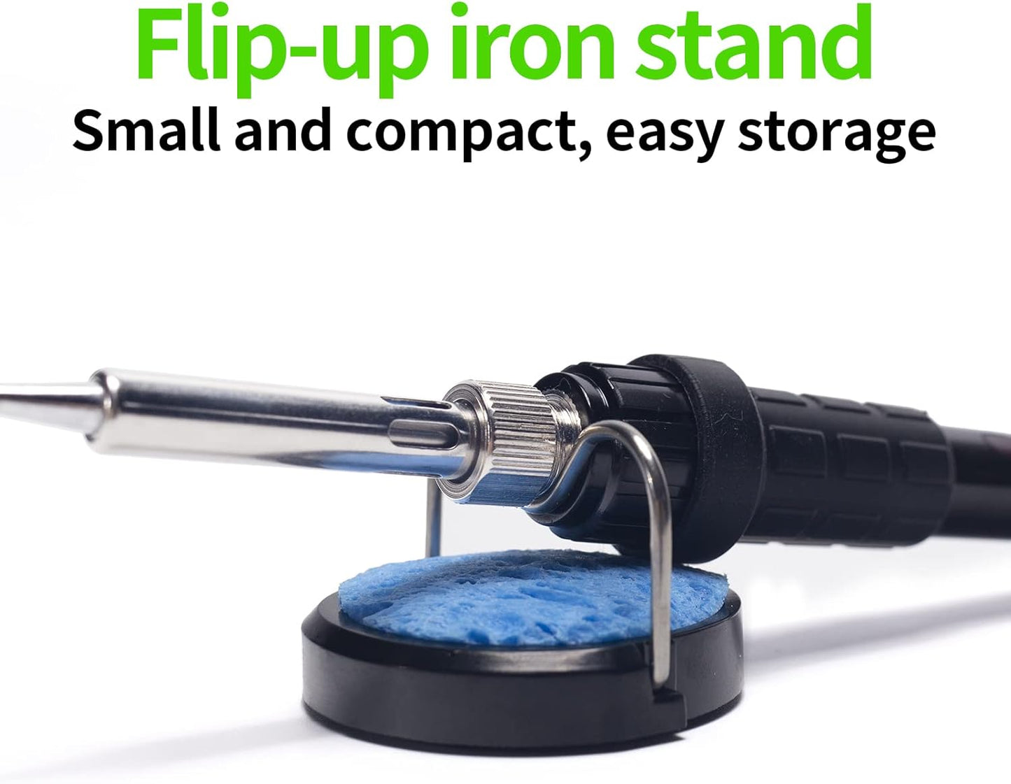YIHUA 947-III 60W Soldering Iron Kit Temperature Adjustable 428-896°F 2-IN-1 Soldering Kit with Simple Soldering Iron Stand and Cleaning Sponge 110V US Power Plug