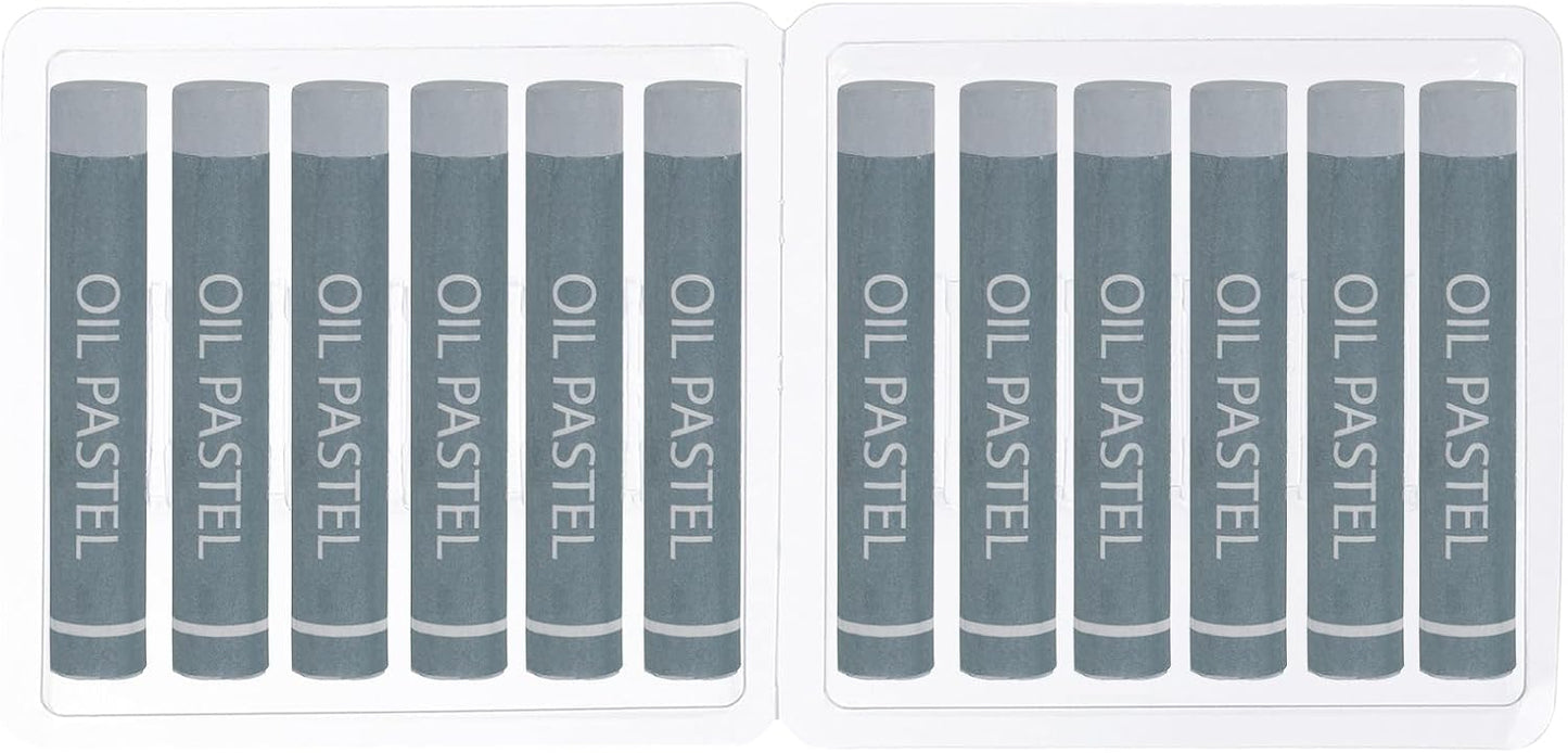 PATIKIL Gray Oil Pastels, 12Pcs Soft Oil Crayons Creamy Pastels Stick Art Supplies for Art Painting Drawing Blending Graffiti for Artists Beginners