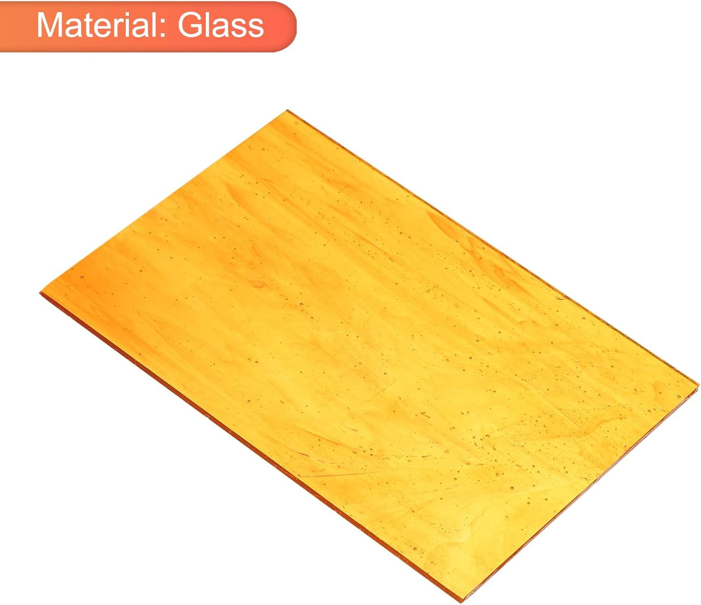 MECCANIXITY 2 Pcs Stained Glass Sheet Mosaic Tile 7.9 Inch x 5.9 Inch Orange Stained Glass Sheets for Crafts DIY Art Project