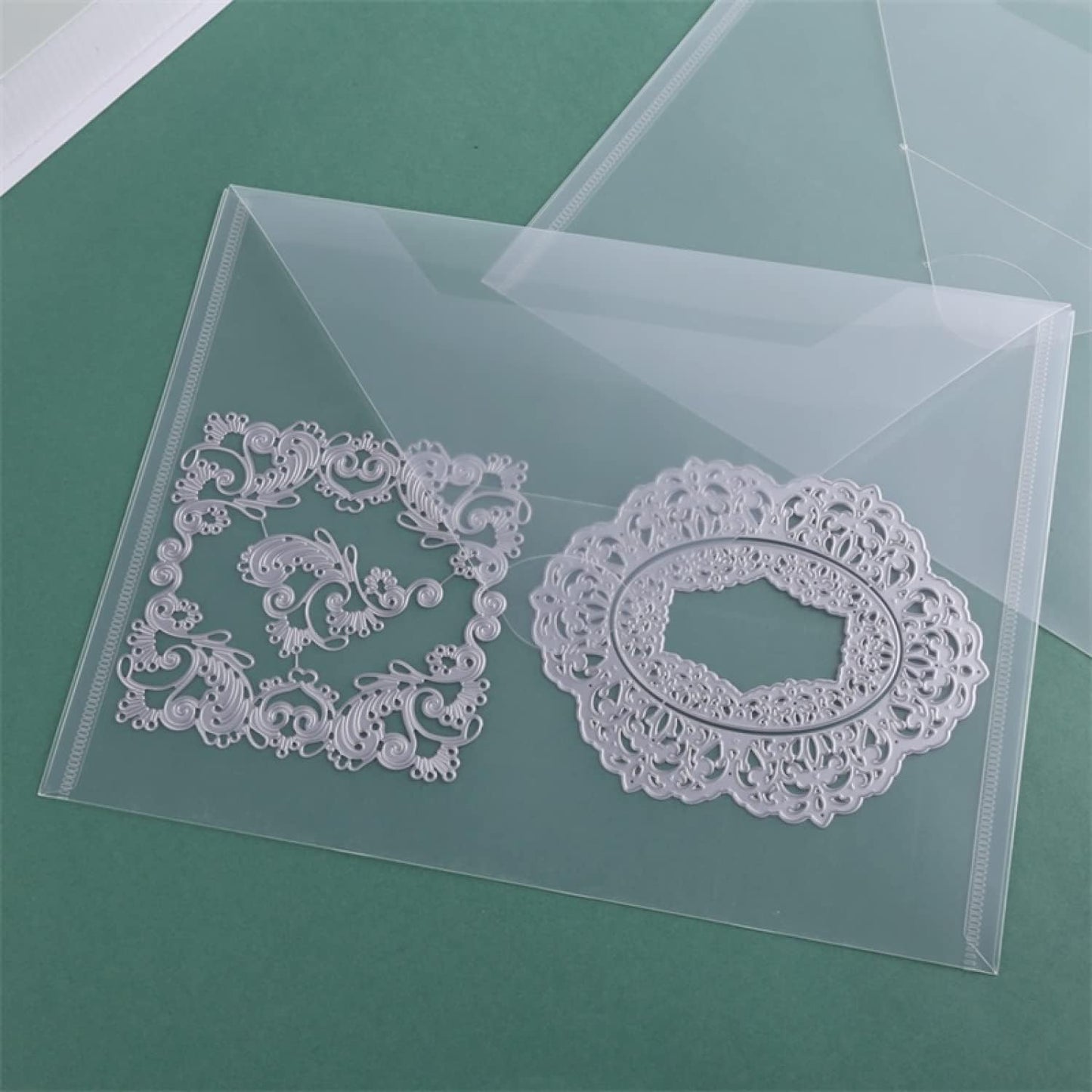 20 Pcs Large 11.5"X9" Stamp & Die Storage Pockets Resealable Clear Plastic Seal Bags Storagefor Cutting Dies Stencil Album Stamp Crafts for DIY Scrapbooking Paper Card Craft Cutting Dies Storage